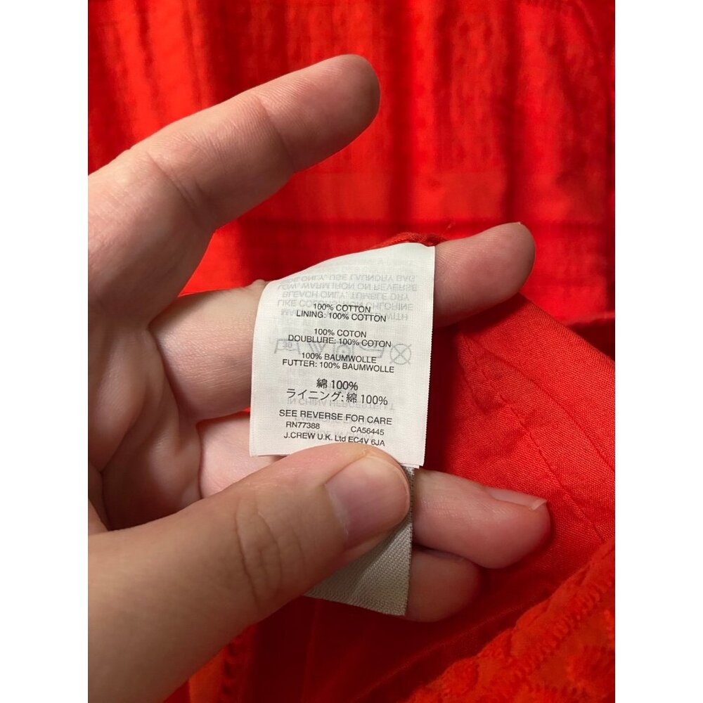 J. Crew Women's Red Orange Flutter Sleeve Knee Length Dress Size 8‎ - Picture 7 of 11